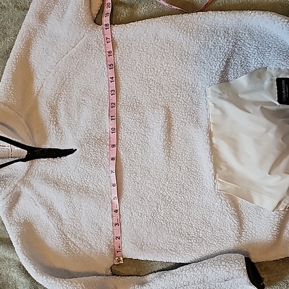 STUNNING CALVIN KLEIN WHITE FLEECE SHERPA HOODIE JACKET - Picture 4 of 8